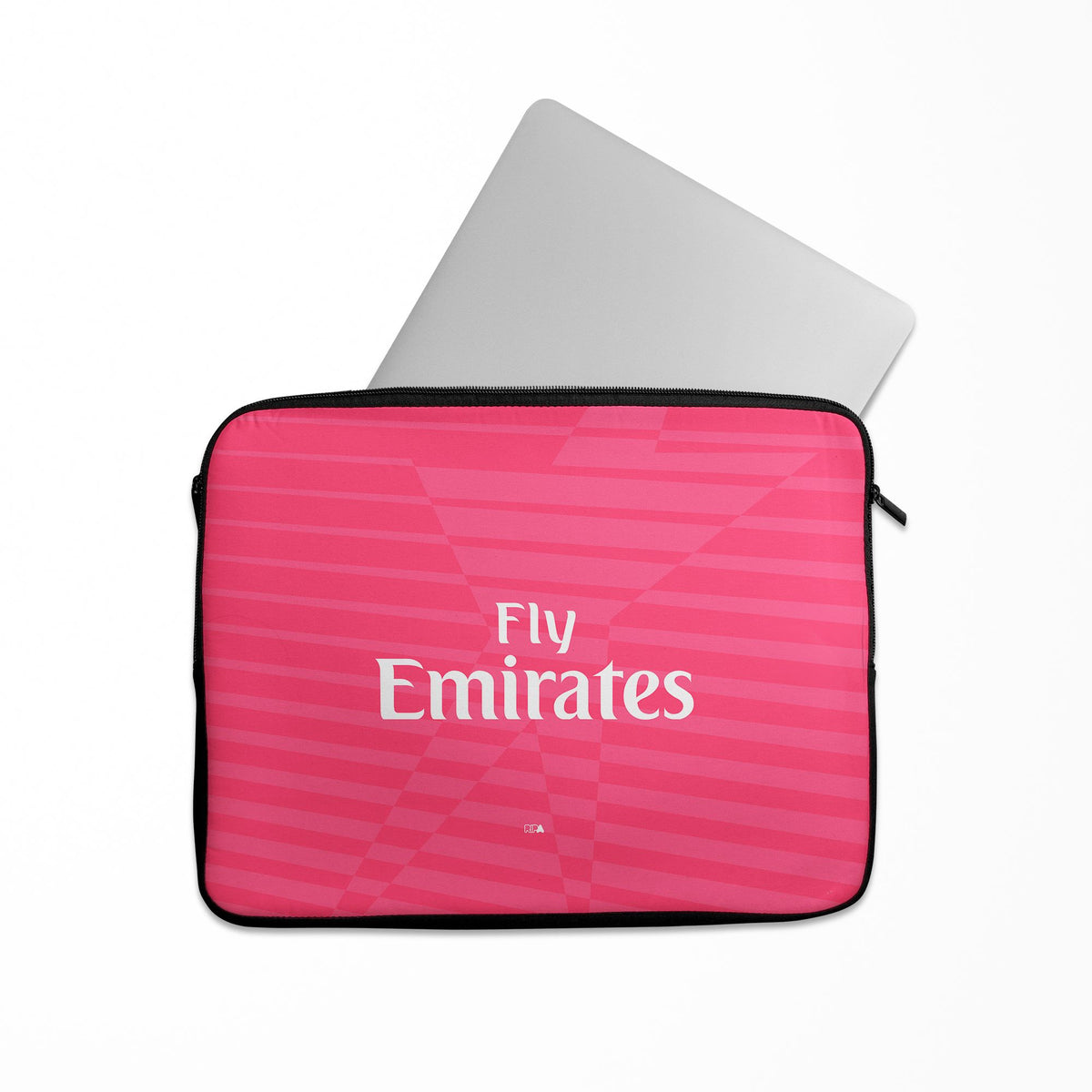 Laptop sleeve with the Real Madrid 2014-15 Away football shirt design by RIPA Football