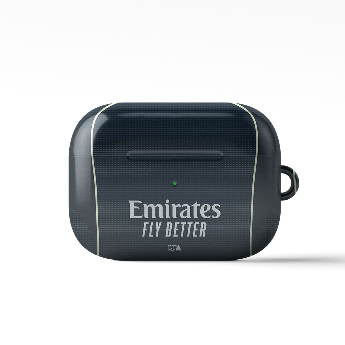 AirPods case with the Real Madrid 2025-26 Away football shirt design by RIPA Football