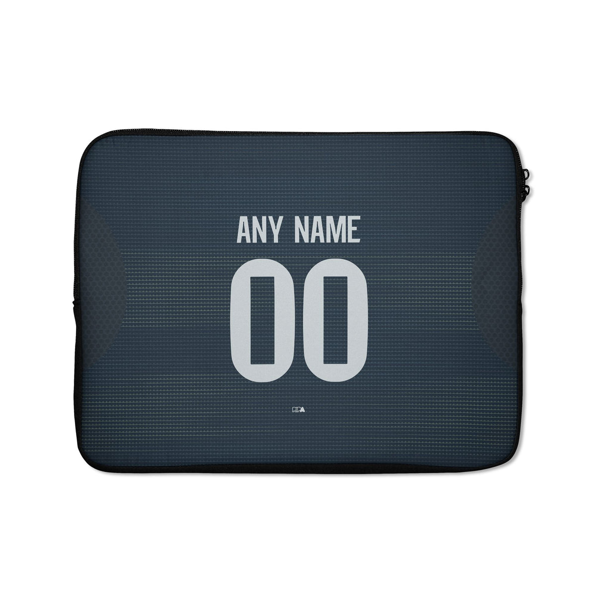 Laptop sleeve with the Real Madrid 2025-26 Away football shirt design by RIPA Football