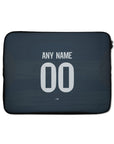 Laptop sleeve with the Real Madrid 2025-26 Away football shirt design by RIPA Football