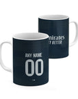 Mug with the Real Madrid 2025-26 Away football shirt design by RIPA Football