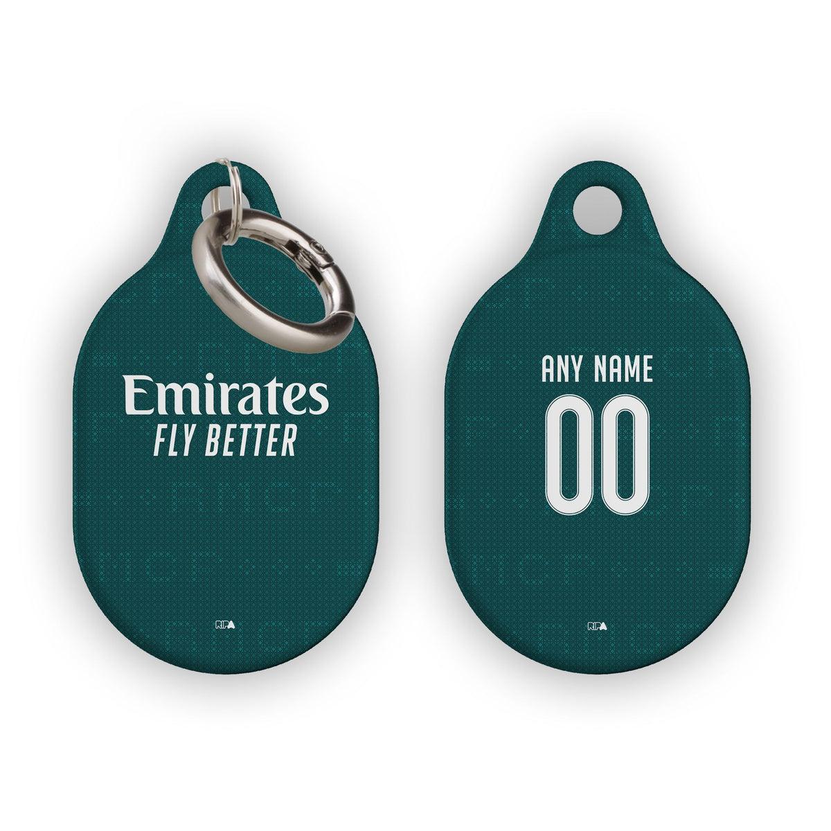 AirTag holder with the Real Madrid 2026-27 Away football shirt design by RIPA Football