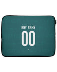 Laptop sleeve with the Real Madrid 2026-27 Away football shirt design by RIPA Football