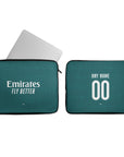 Laptop sleeve with the Real Madrid 2026-27 Away football shirt design by RIPA Football