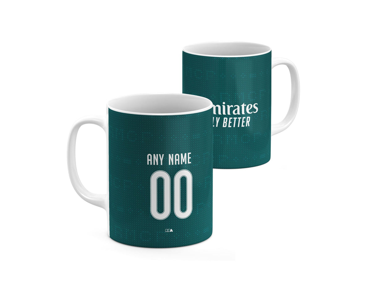 Mug with the Real Madrid 2026-27 Away football shirt design by RIPA Football