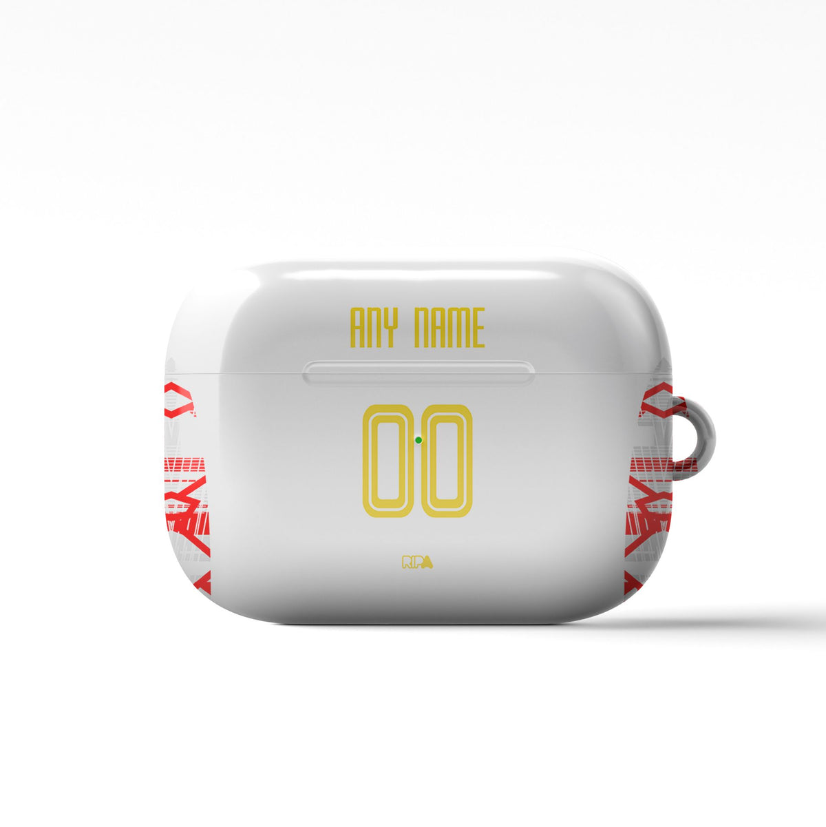 AirPods case with the Salzburg 2024-25 Home football shirt design by RIPA Football
