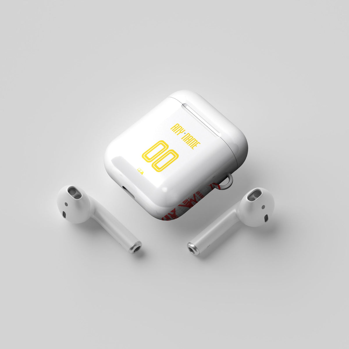 AirPods case with the Salzburg 2024-25 Home football shirt design by RIPA Football