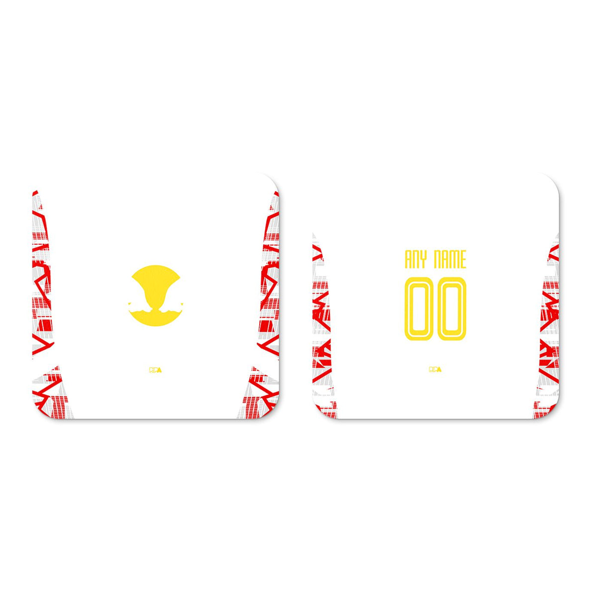 Coaster with the Salzburg 2024-25 Home football shirt design by RIPA Football