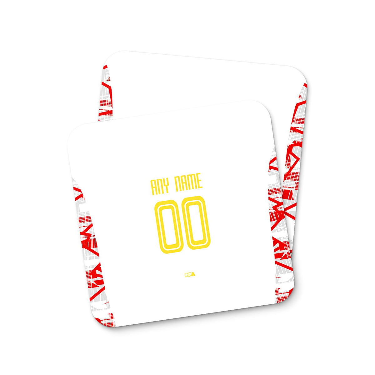 Coaster with the Salzburg 2024-25 Home football shirt design by RIPA Football