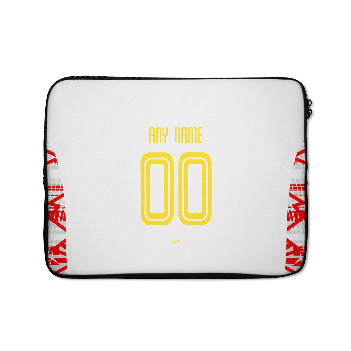 Laptop sleeve with the Salzburg 2024-25 Home football shirt design by RIPA Football