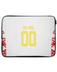 Laptop sleeve with the Salzburg 2024-25 Home football shirt design by RIPA Football