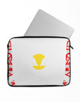 Laptop sleeve with the Salzburg 2024-25 Home football shirt design by RIPA Football