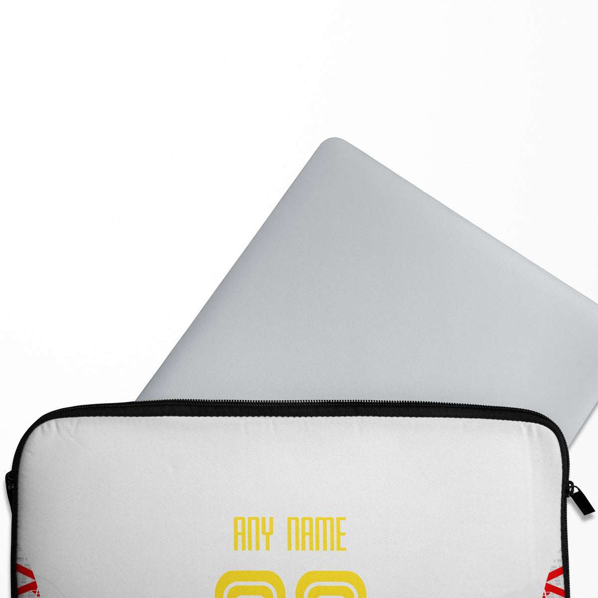 Laptop sleeve with the Salzburg 2024-25 Home football shirt design by RIPA Football