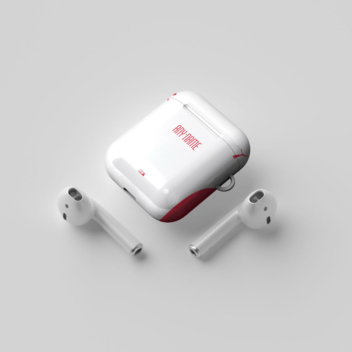 AirPods case with the Salzburg 2025-26 Home football shirt design by RIPA Football