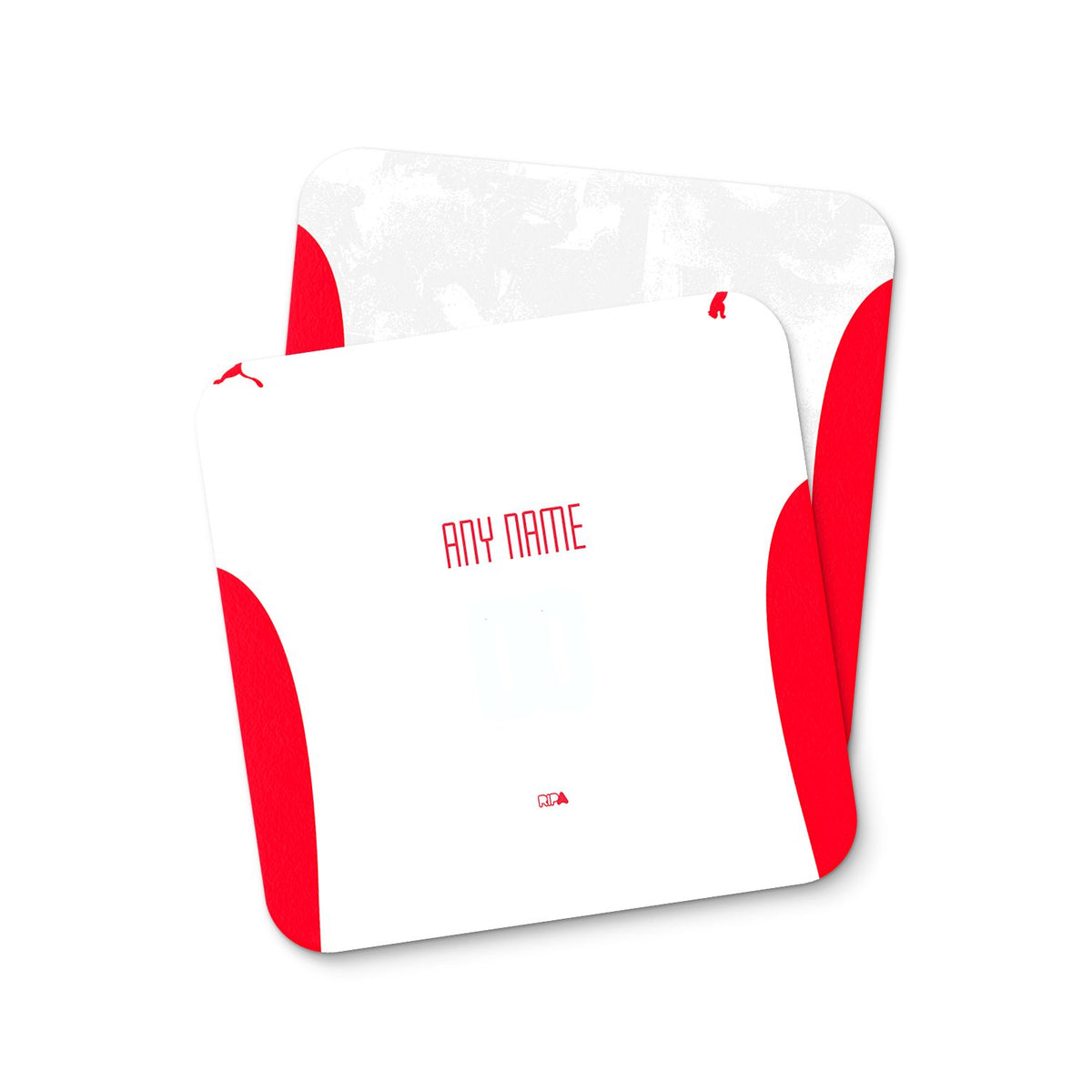 Coaster with the Salzburg 2025-26 Home football shirt design by RIPA Football