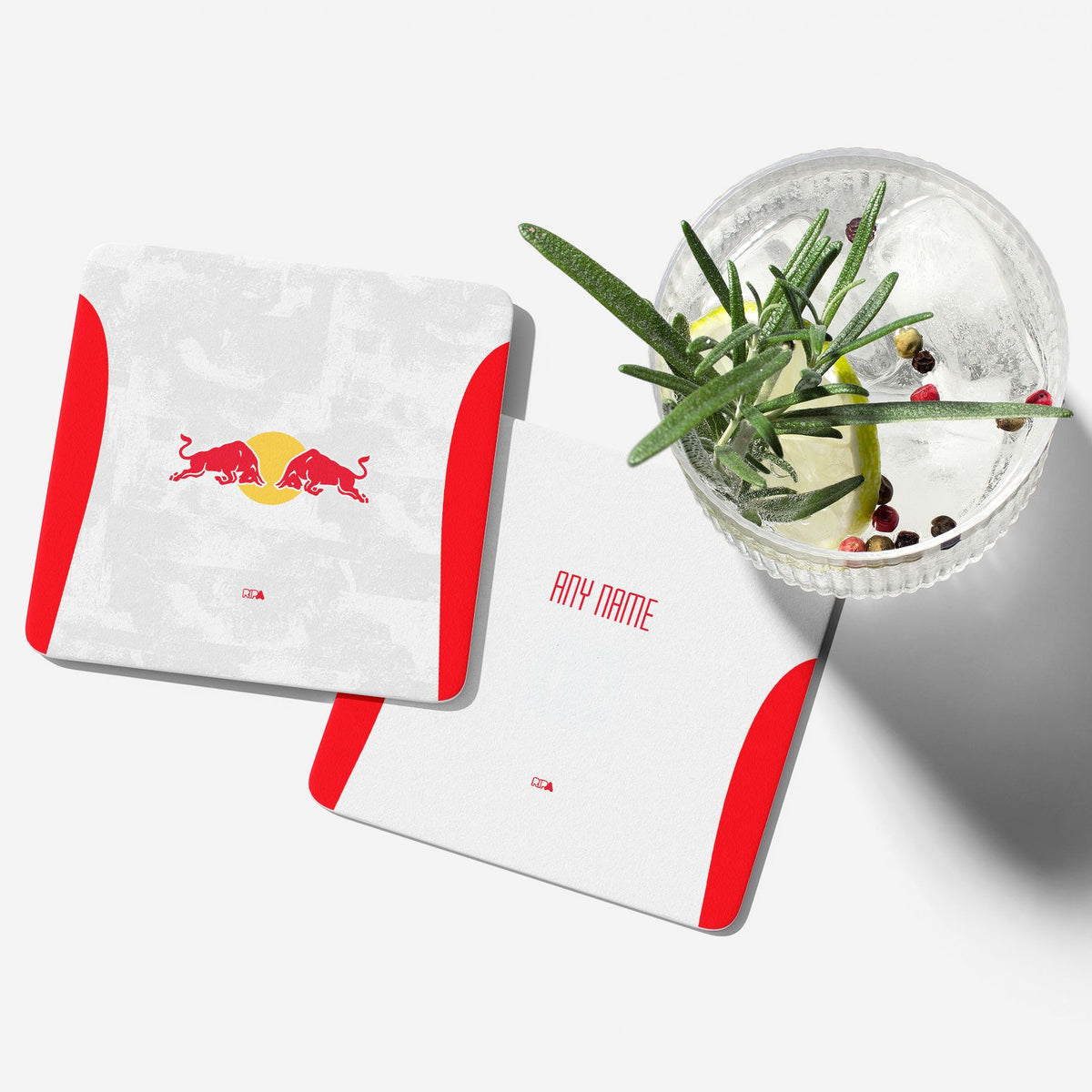 Coaster with the Salzburg 2025-26 Home football shirt design by RIPA Football