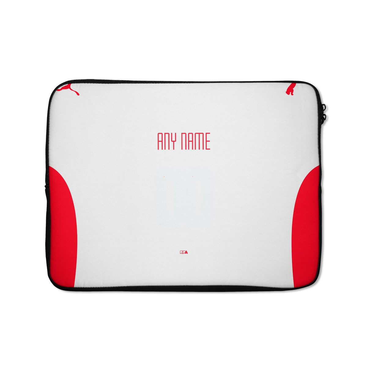 Laptop sleeve with the Salzburg 2025-26 Home football shirt design by RIPA Football