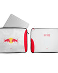 Laptop sleeve with the Salzburg 2025-26 Home football shirt design by RIPA Football