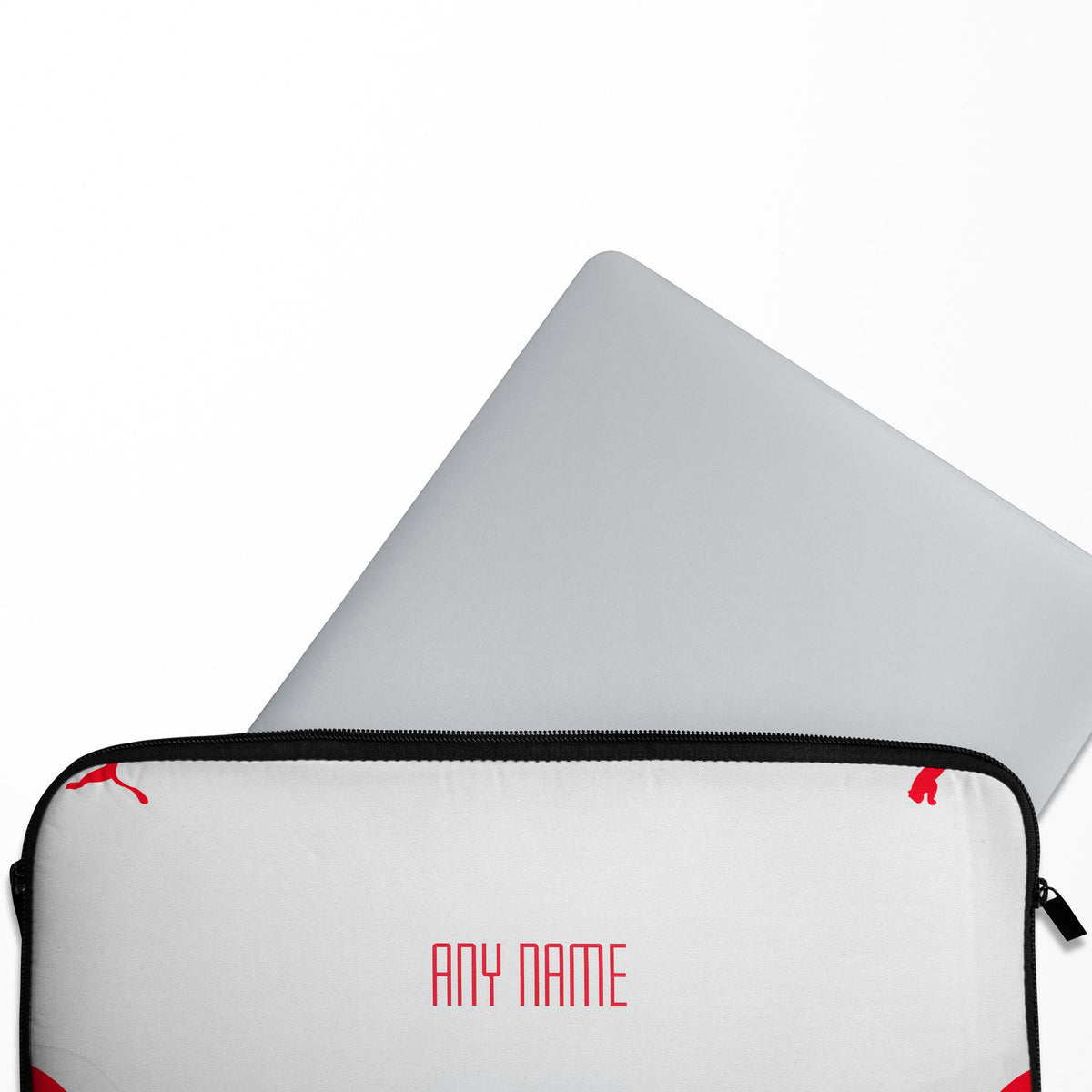 Laptop sleeve with the Salzburg 2025-26 Home football shirt design by RIPA Football