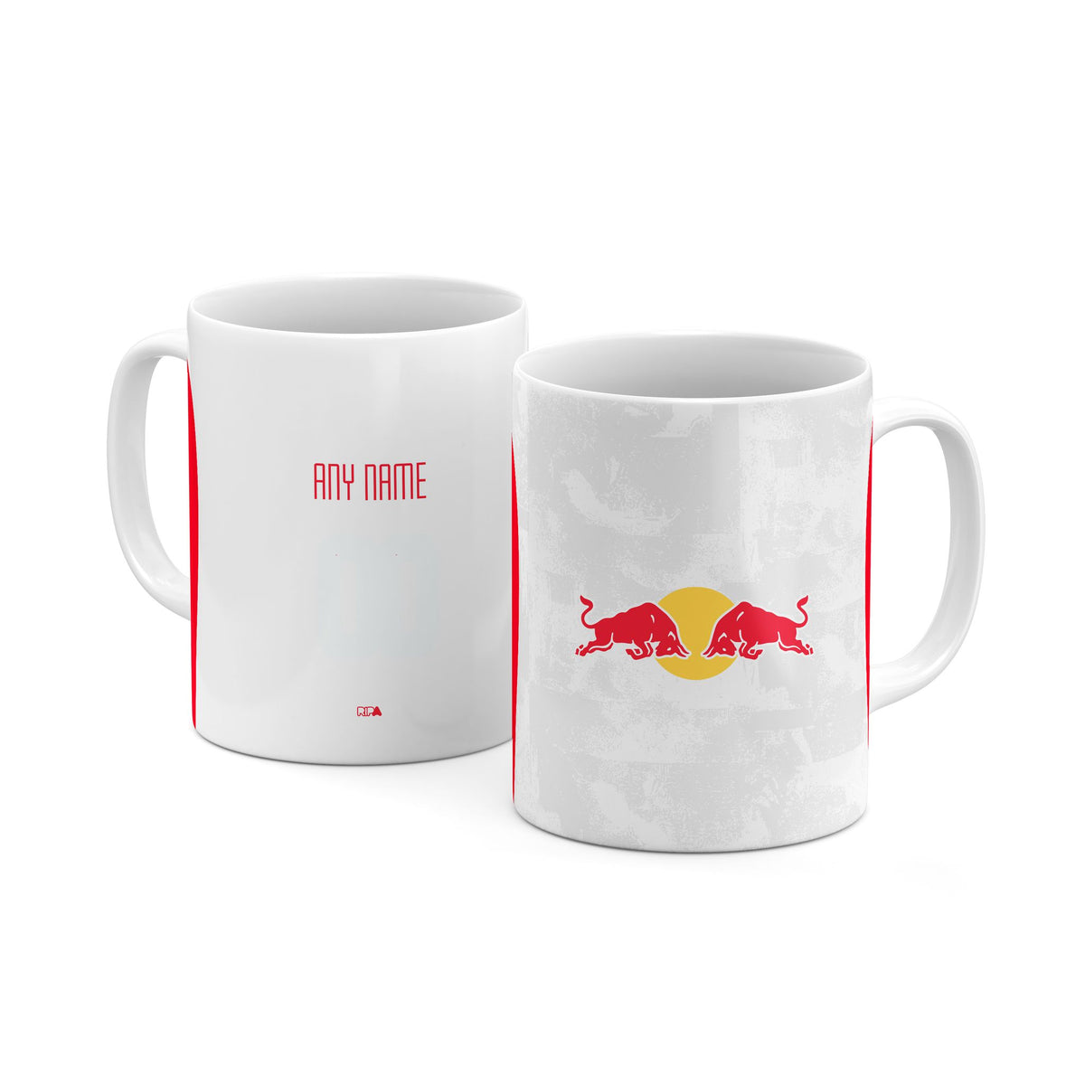 Mug with the Salzburg 2025-26 Home football shirt design by RIPA Football