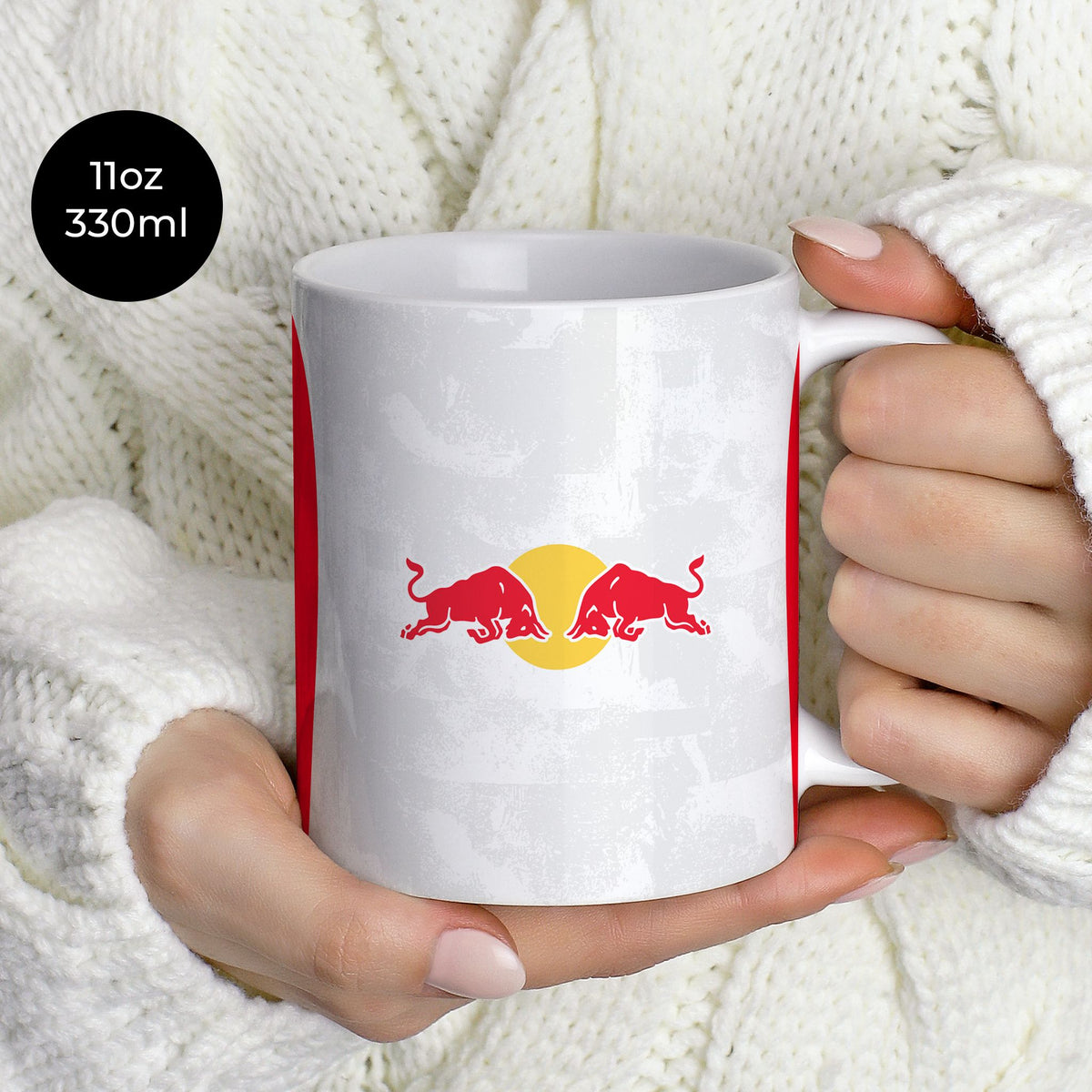 Mug with the Salzburg 2025-26 Home football shirt design by RIPA Football