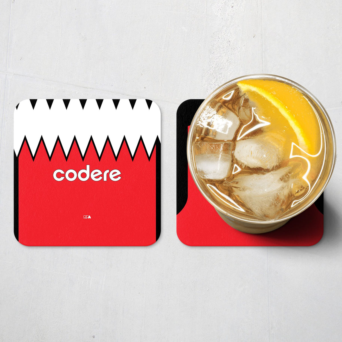Coaster with the River Plate 2023-24 Away football shirt design by RIPA Football