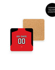 Coaster with the River Plate 2023-24 Away football shirt design by RIPA Football