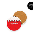 Coaster with the River Plate 2023-24 Away football shirt design by RIPA Football