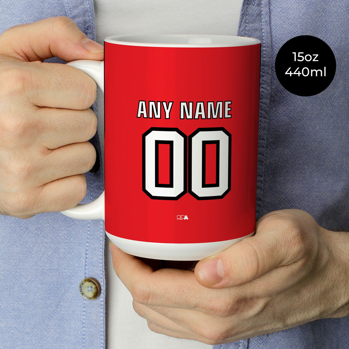 Mug with the River Plate 2023-24 Away football shirt design by RIPA Football