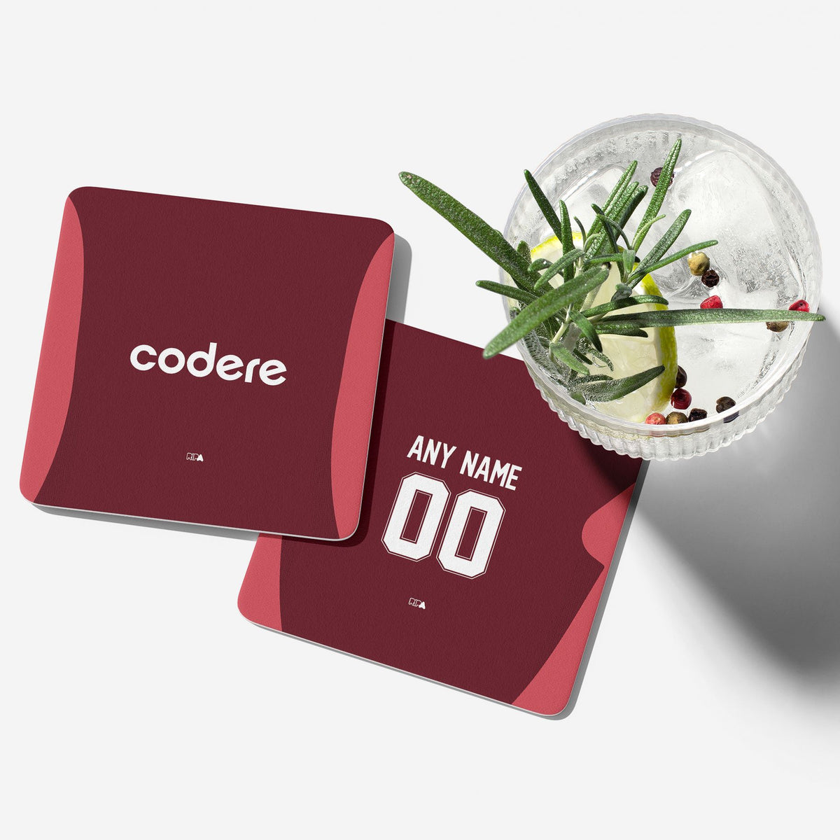 Coaster with the River Plate 2024 Away football shirt design by RIPA Football
