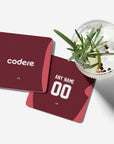 Coaster with the River Plate 2024 Away football shirt design by RIPA Football