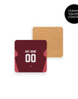 Coaster with the River Plate 2024 Away football shirt design by RIPA Football