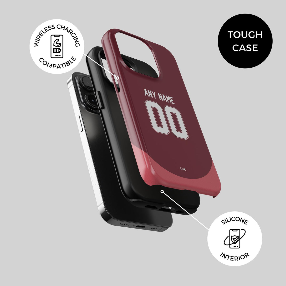 Phone case with the River Plate 2024 Away football shirt design by RIPA Football