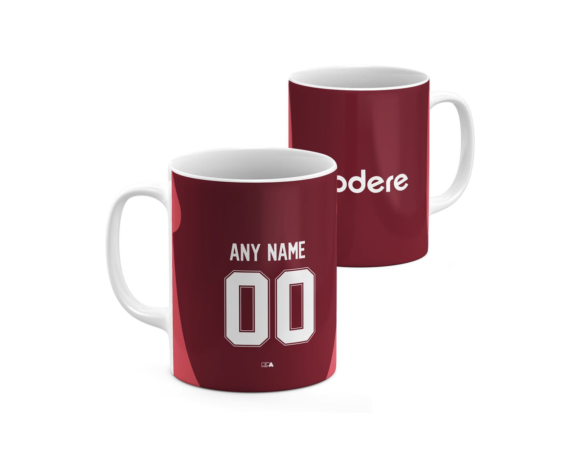 Mug with the River Plate 2024 Away football shirt design by RIPA Football