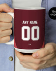 Mug with the River Plate 2024 Away football shirt design by RIPA Football