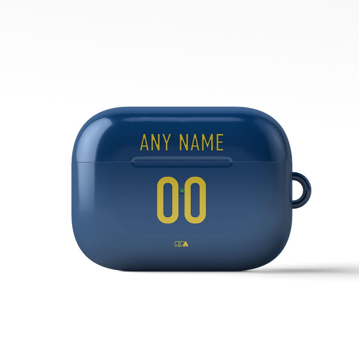 AirPods case with the Rosario Central 2026 Third football shirt design by RIPA Football