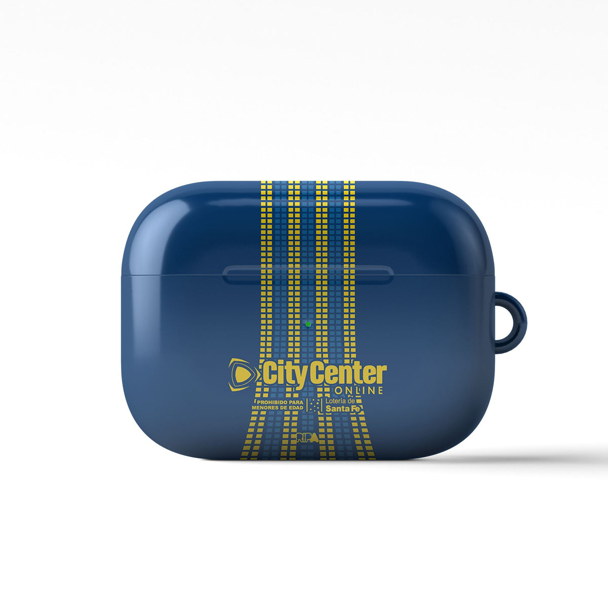 AirPods case with the Rosario Central 2026 Third football shirt design by RIPA Football