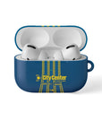 AirPods case with the Rosario Central 2026 Third football shirt design by RIPA Football