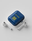 AirPods case with the Rosario Central 2026 Third football shirt design by RIPA Football
