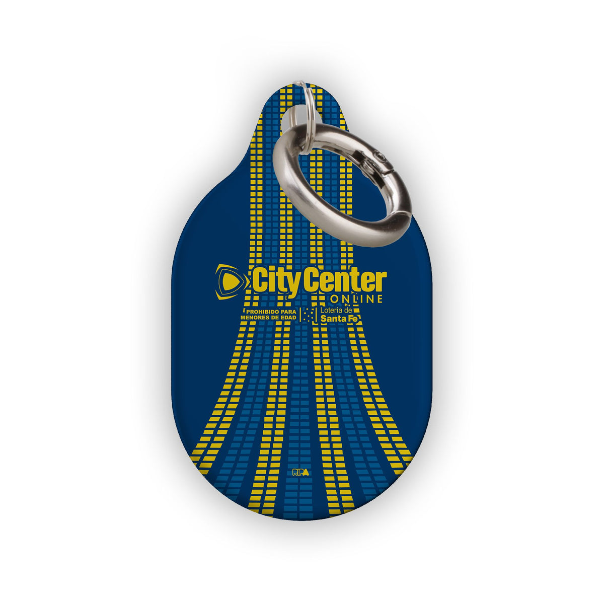 AirTag holder with the Rosario Central 2026 Third football shirt design by RIPA Football