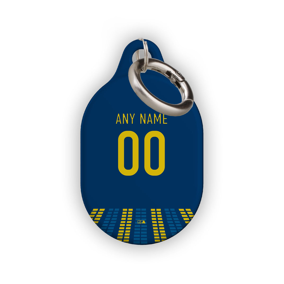 AirTag holder with the Rosario Central 2026 Third football shirt design by RIPA Football