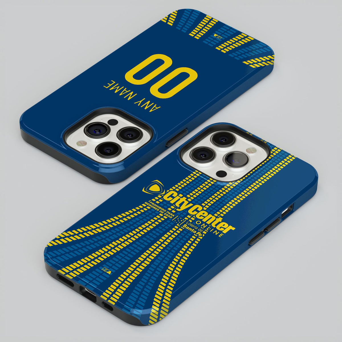 Phone case with the Rosario Central 2026 Third football shirt design by RIPA Football