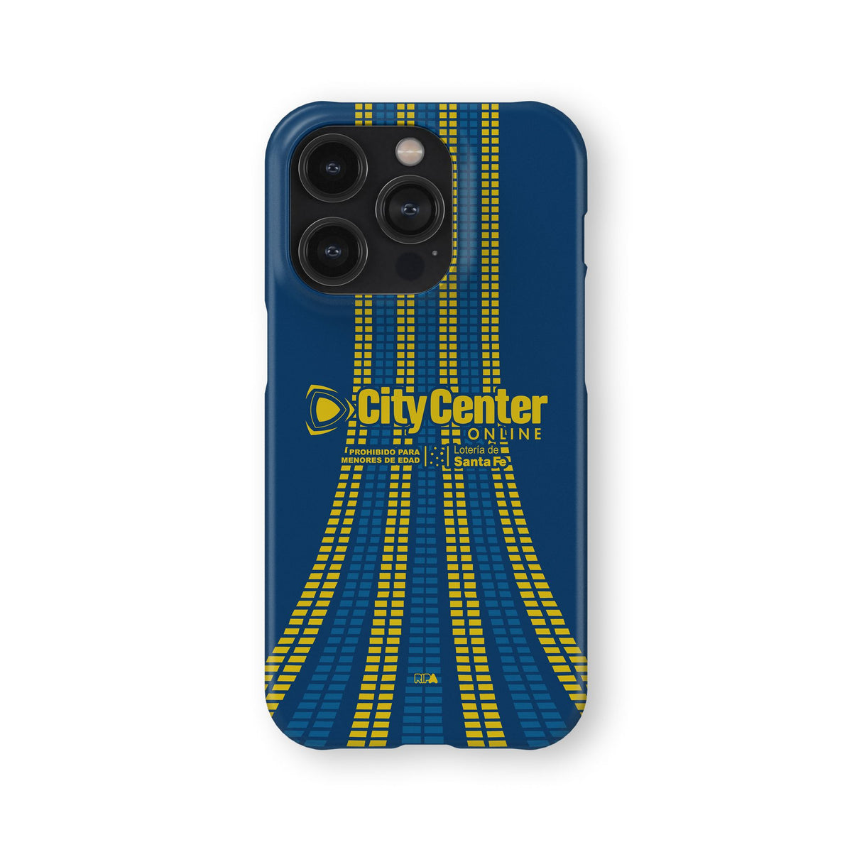 Phone case with the Rosario Central 2026 Third football shirt design by RIPA Football
