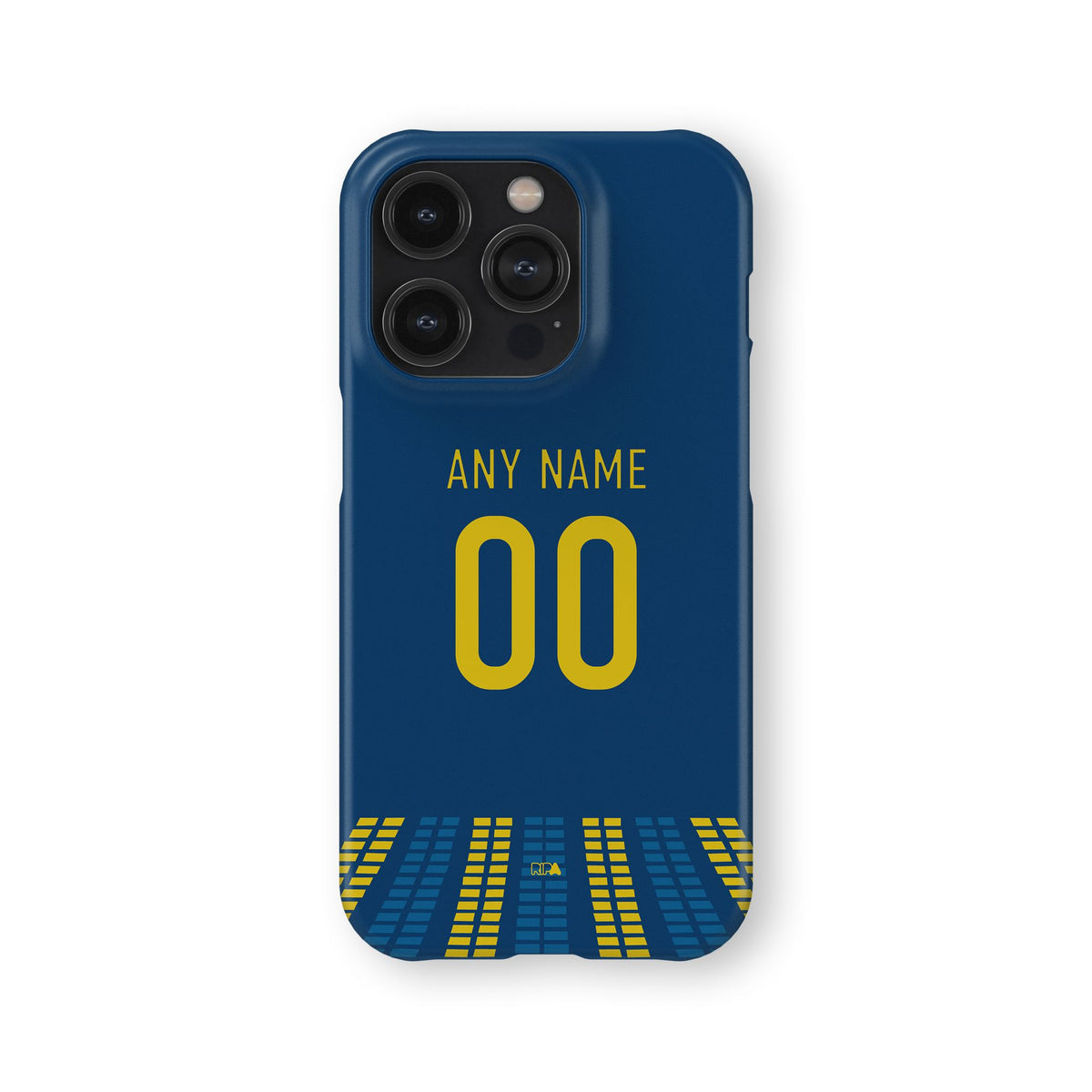 Phone case with the Rosario Central 2026 Third football shirt design by RIPA Football