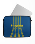 Laptop sleeve with the Rosario Central 2026 Third football shirt design by RIPA Football