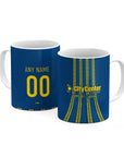Mug with the Rosario Central 2026 Third football shirt design by RIPA Football