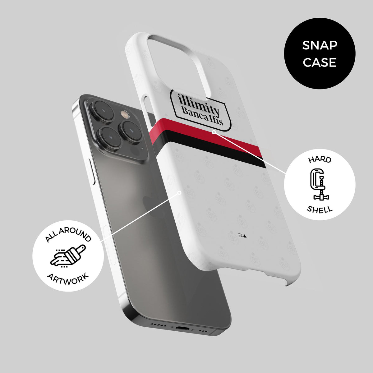 Phone case with the Sampdoria 2026-27 Away football shirt design by RIPA Football