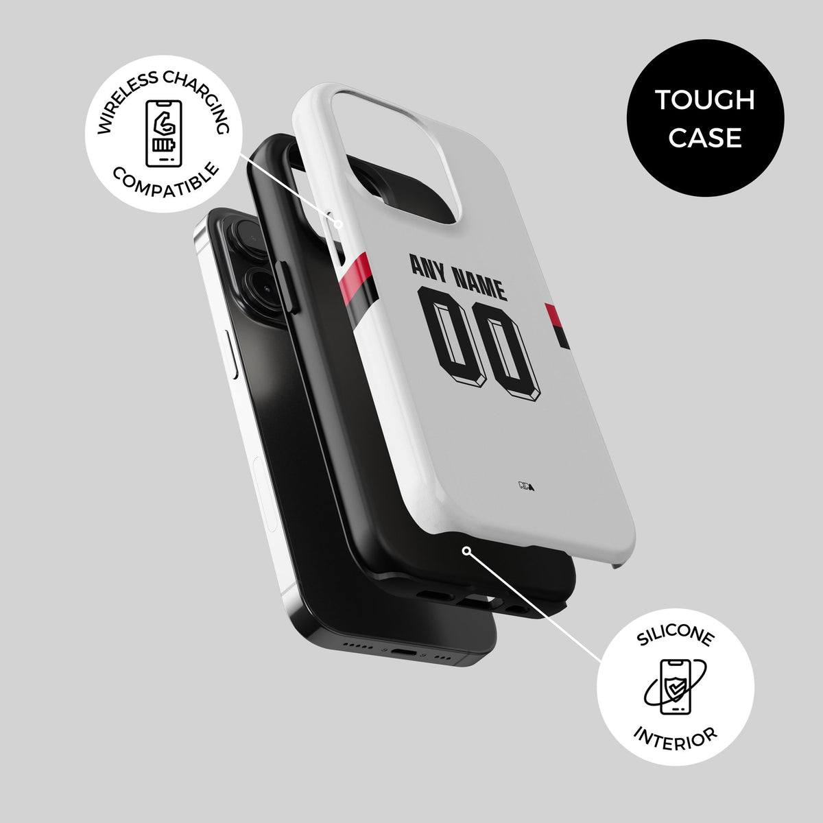 Phone case with the Sampdoria 2026-27 Away football shirt design by RIPA Football