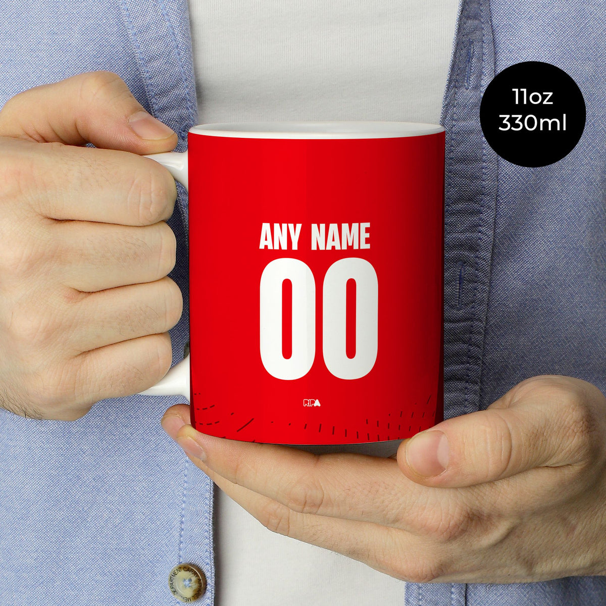 Mug with the Braga 2024-25 Home football shirt design by RIPA Football