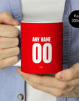 Mug with the Braga 2024-25 Home football shirt design by RIPA Football